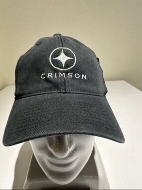 Crimson Logo Embroidered Black Baseball Cap